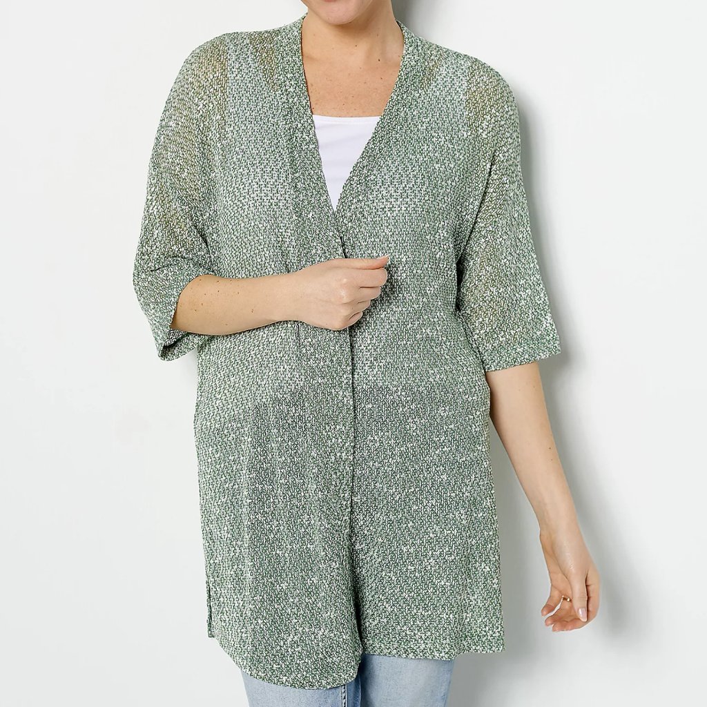 Cuddl Duds Openwork Sweater Knit Wrap 15039